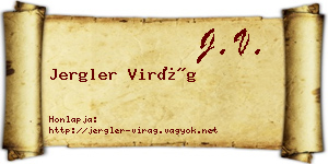 Jergler Virág névjegykártya